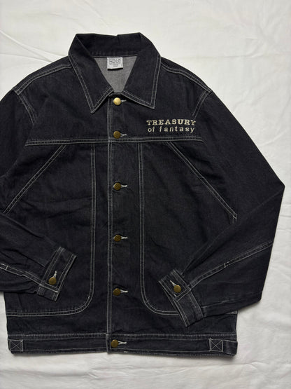 Vintage Dragon 90s Contrast Stitch Dark Denim Jacket (M)