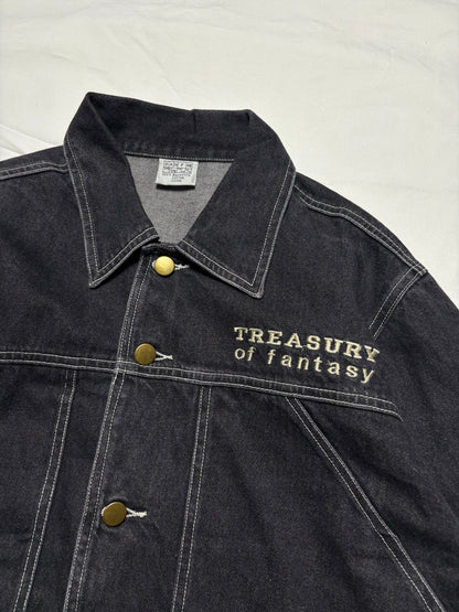 Vintage Dragon 90s Contrast Stitch Dark Denim Jacket (M)