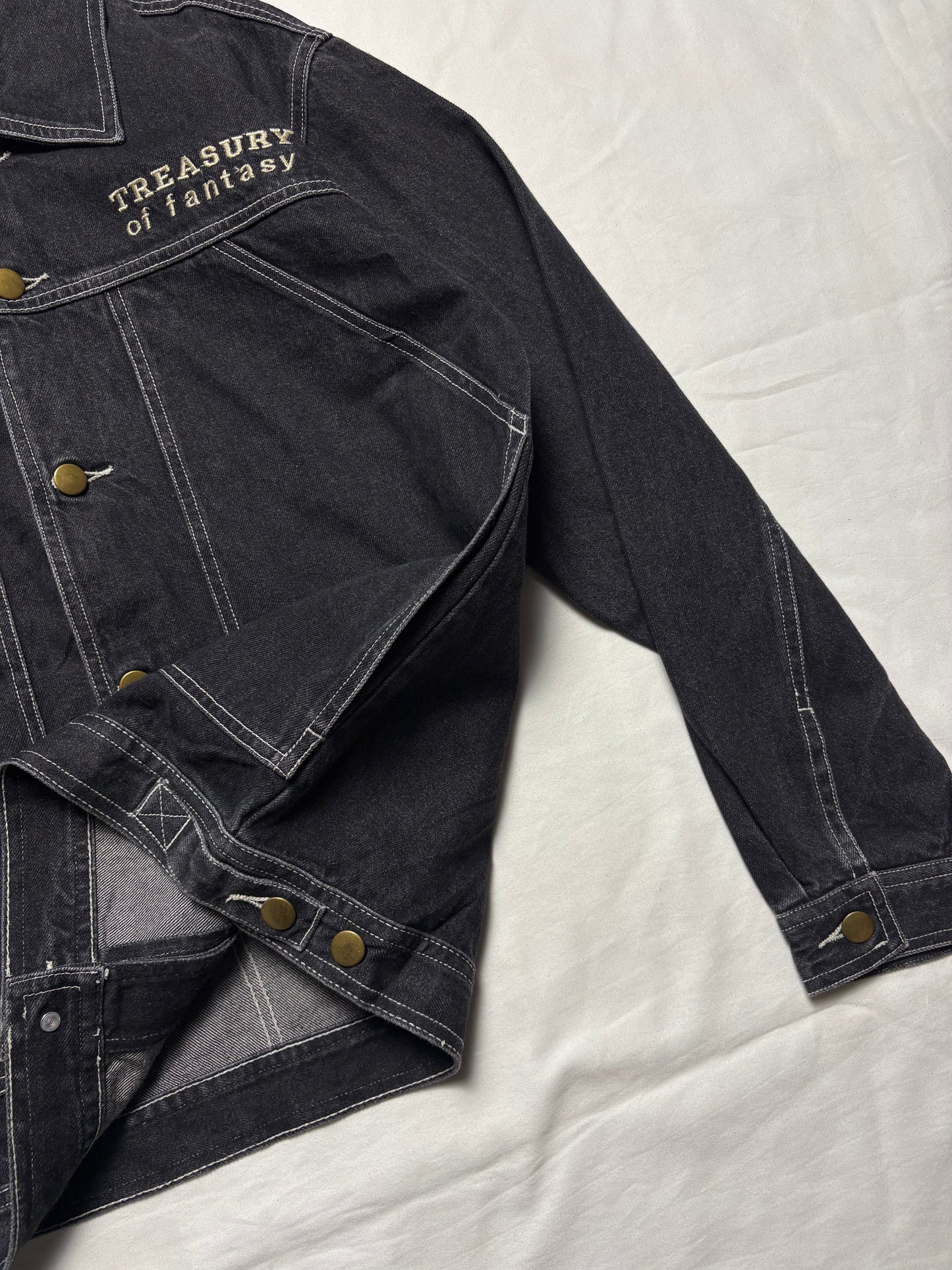 Vintage Dragon 90s Contrast Stitch Dark Denim Jacket (M)