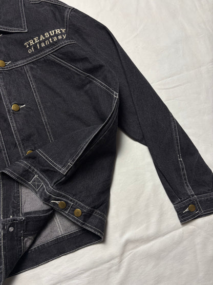 Vintage Dragon 90s Contrast Stitch Dark Denim Jacket (M)