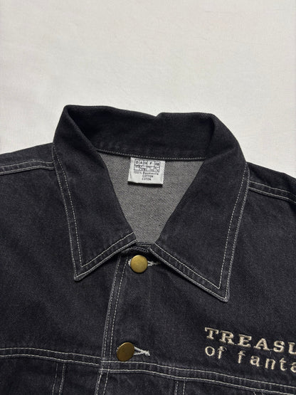 Vintage Dragon 90s Contrast Stitch Dark Denim Jacket (M)