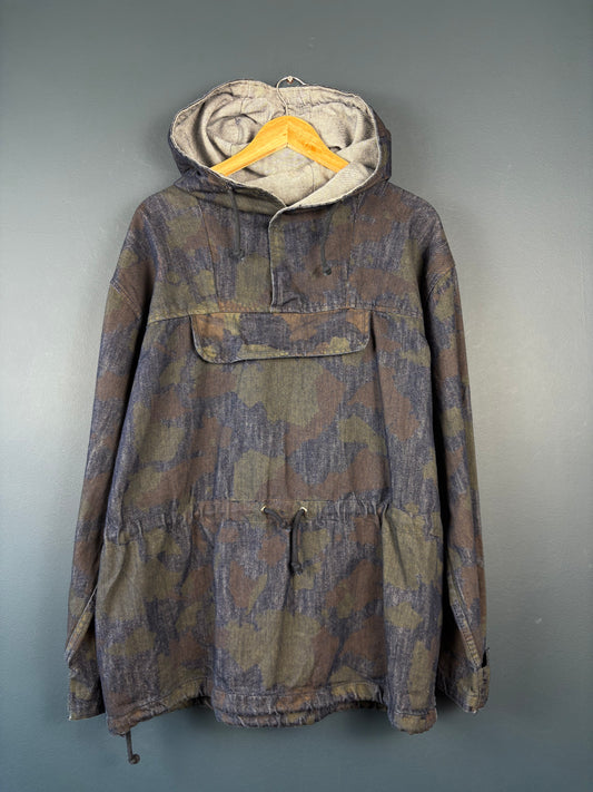 Vintage Rocawear Indigo Dye Camo Denim Smock Jacket (L)