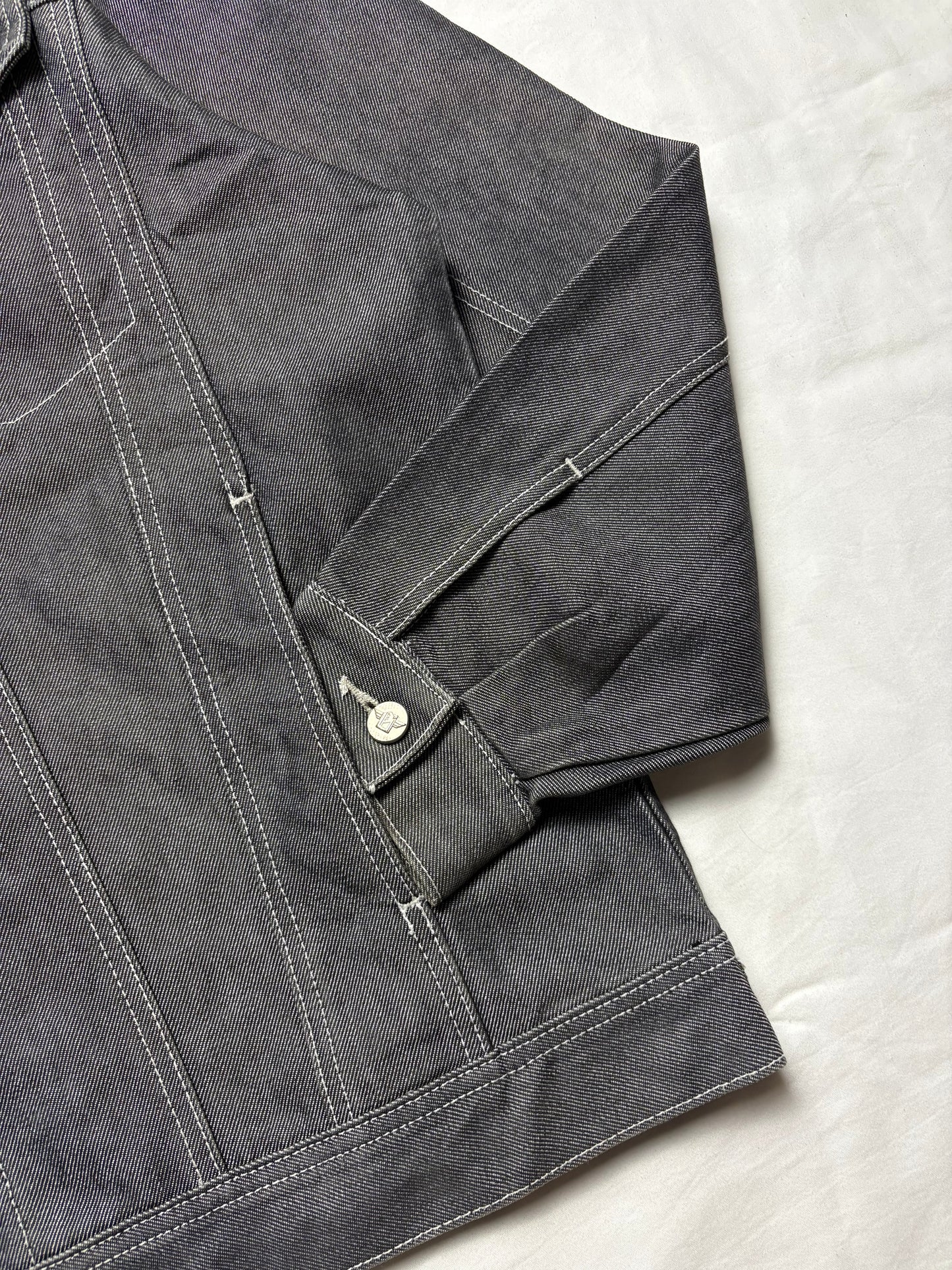 Vintage Playaz 90s Silver Denim Trucker Jacket (L)