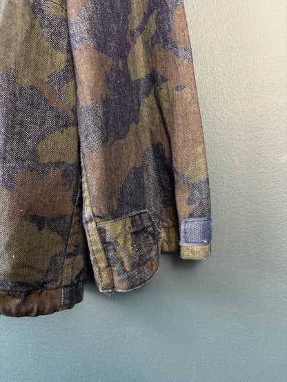 Vintage Rocawear Indigo Dye Camo Denim Smock Jacket (L)