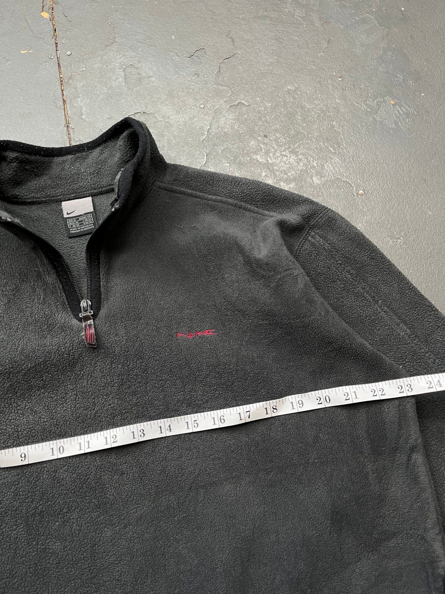 2000s Nike Mini Spellout Dark Grey Quarter Zip Jumper  [M]