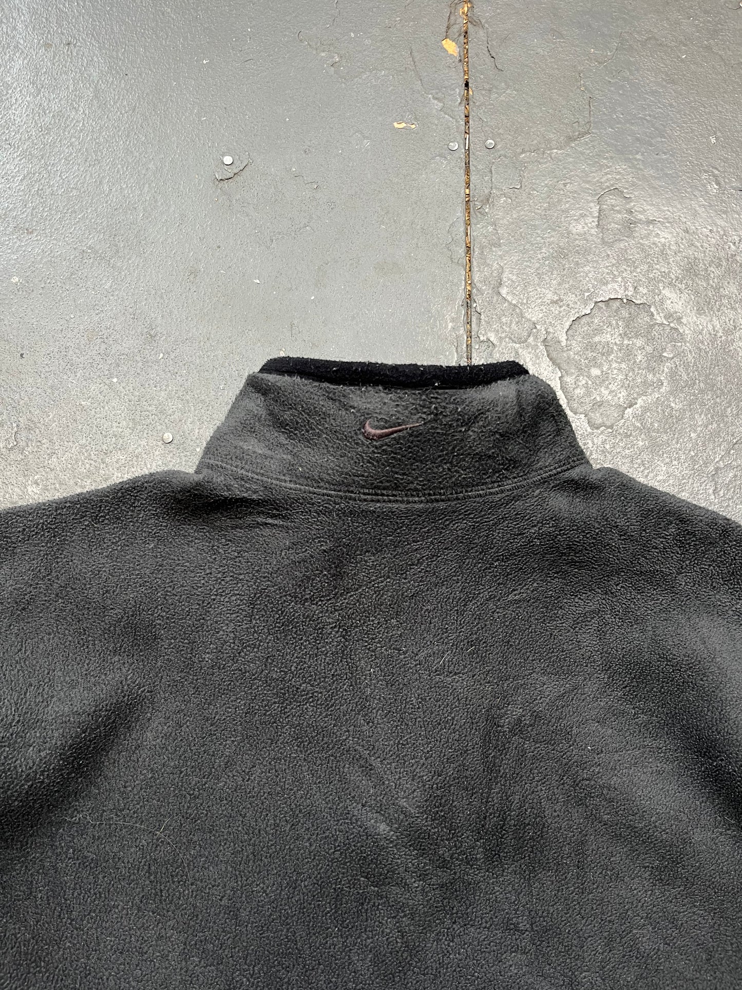 2000s Nike Mini Spellout Dark Grey Quarter Zip Jumper  [M]