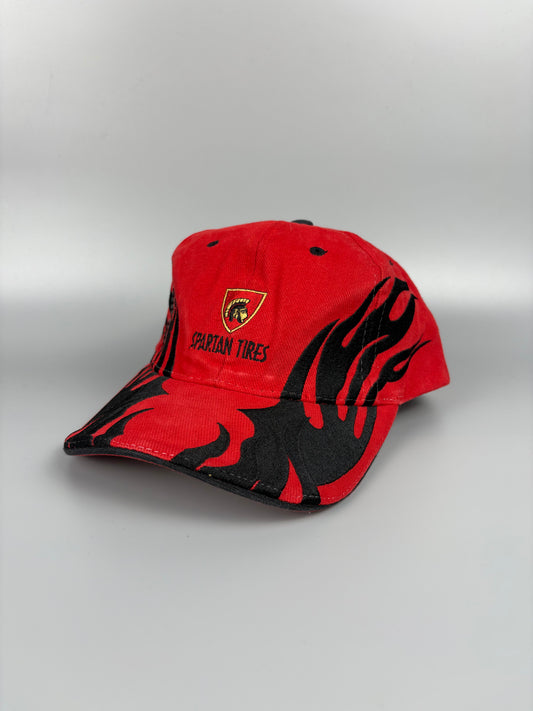 Vintage Racing Stripes Red Trucker Hat