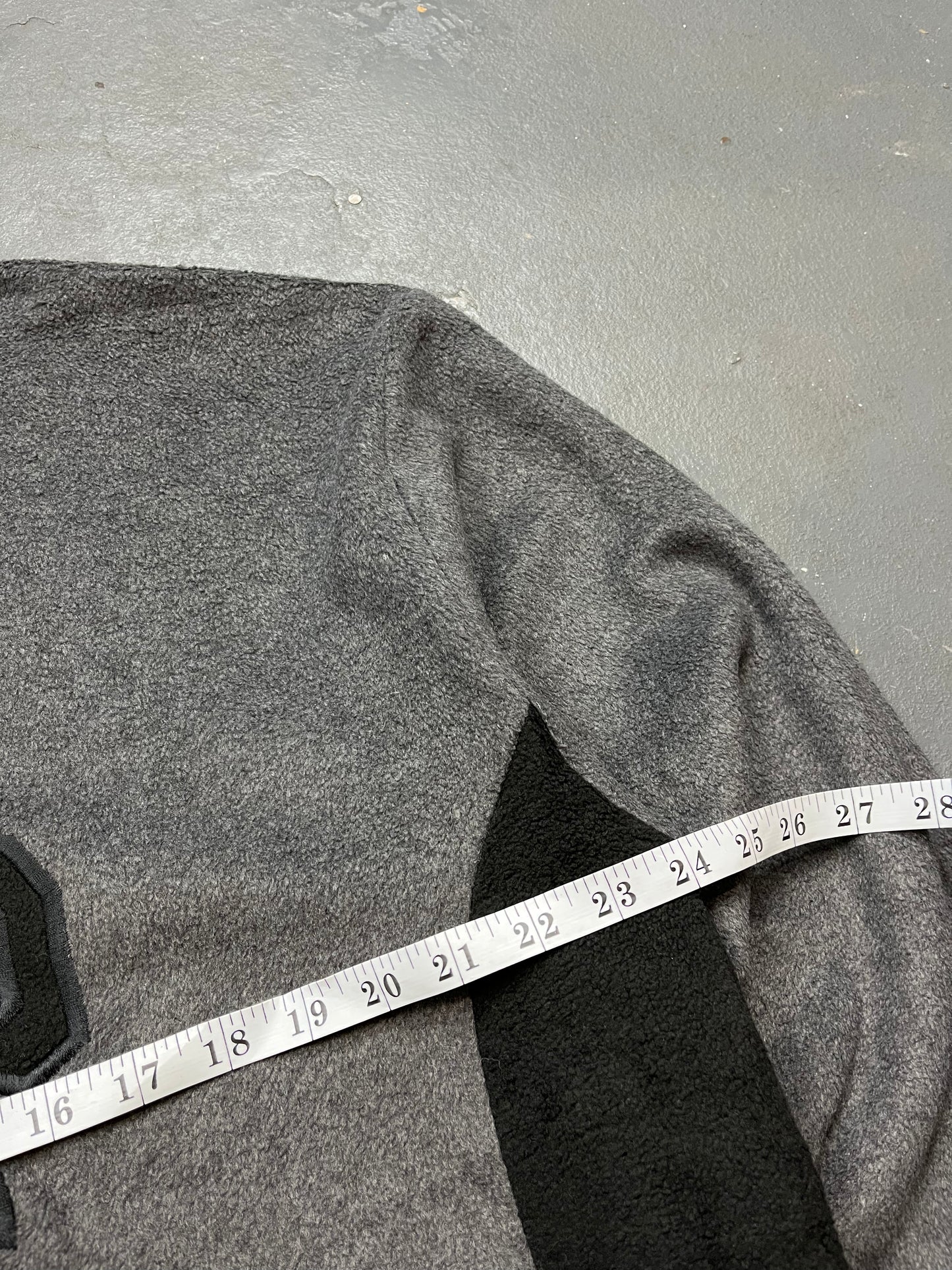 2000s GAP Spellout Grey / Black Quarter Zip Fleece Jumper  [L]