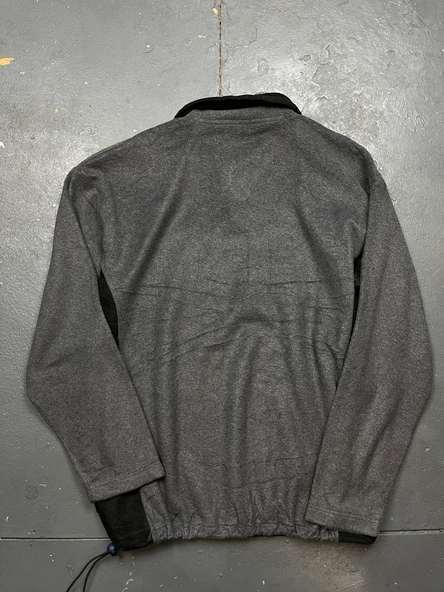 2000s GAP Spellout Grey / Black Quarter Zip Fleece Jumper  [L]