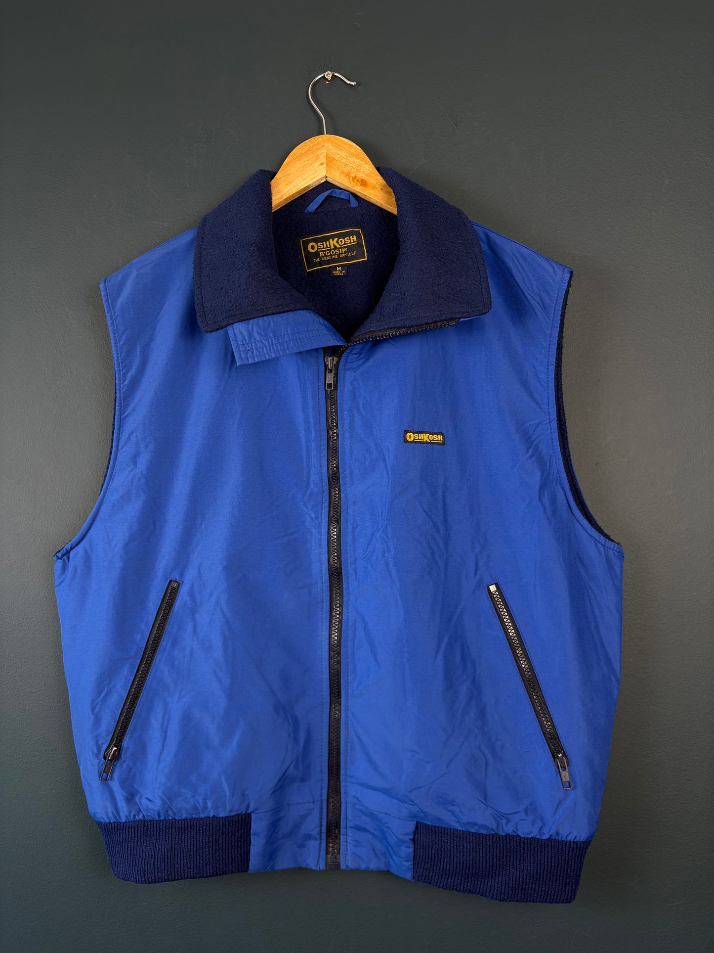 Vintage 90s Osh Kosh Fleece Lined Blue Bodywarmer (M)