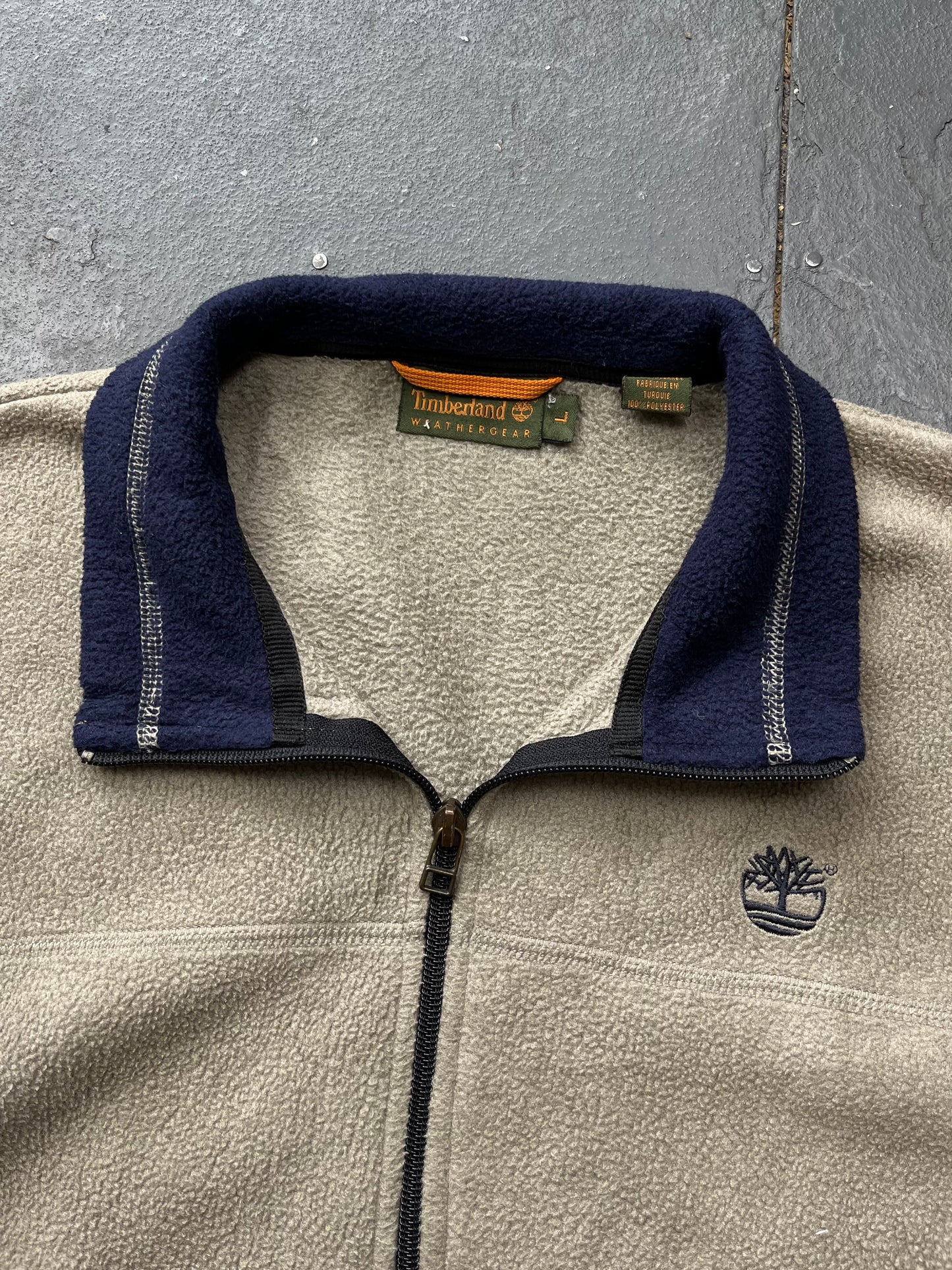 90s Timberland Weather Gear Cream Polartec Zip-up Fleece  [L]