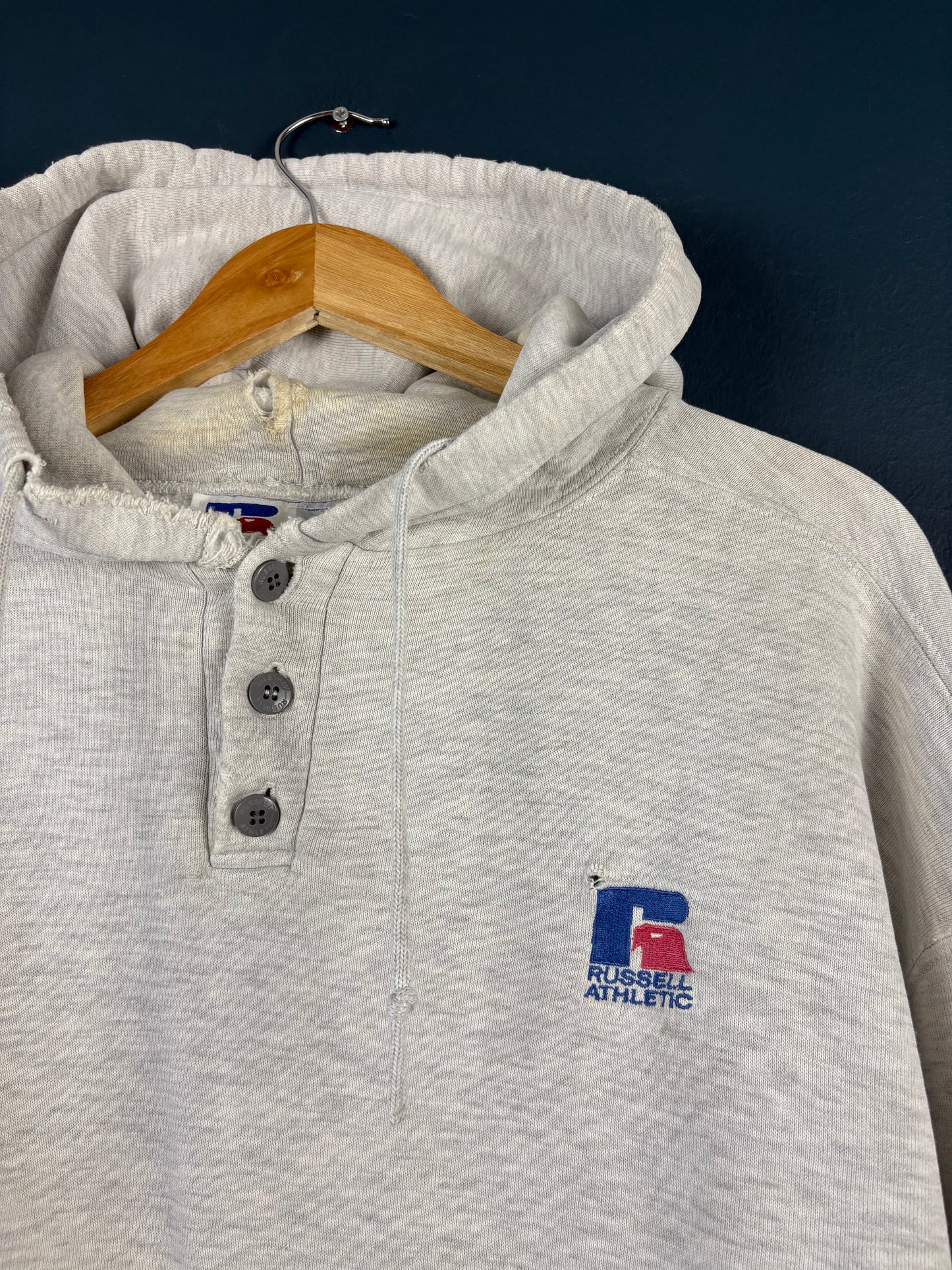 Vintage 90s Russell Athletic USA Made Thrashed Hoodie (L)