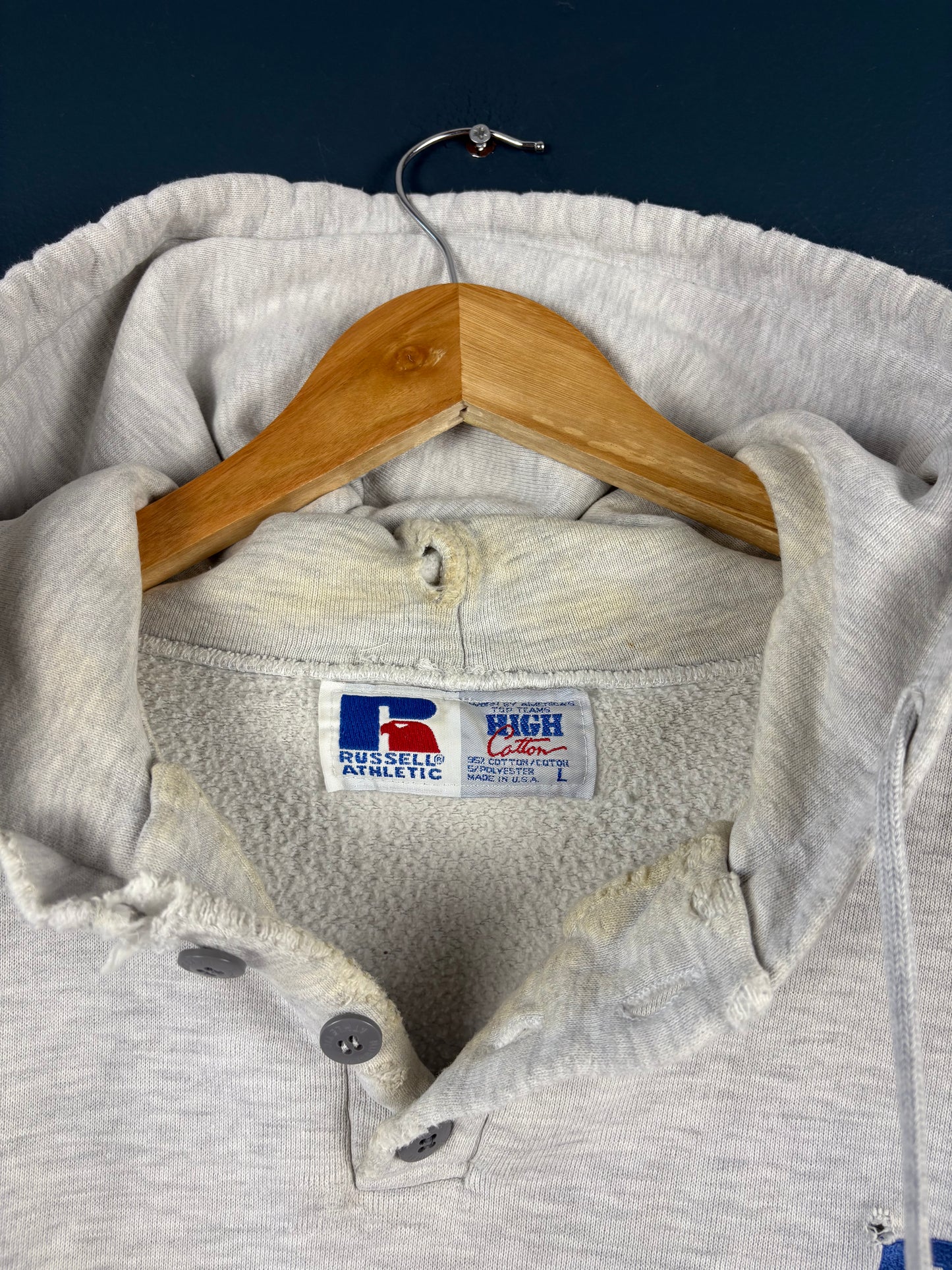 Vintage 90s Russell Athletic USA Made Thrashed Hoodie (L)