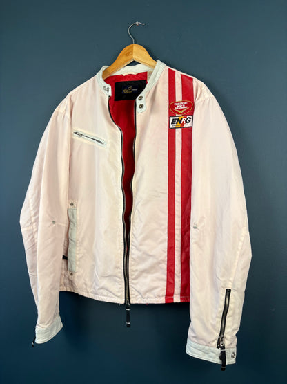 Vintage 90s Energie Pale Pink Racing Jacket (M)