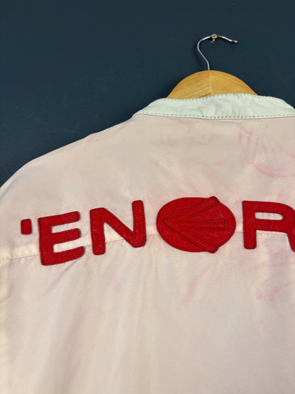 Vintage 90s Energie Pale Pink Racing Jacket (M)
