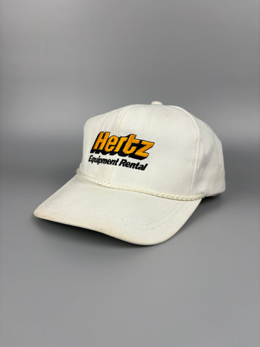 Vintage Hertz Rental White Trucker Hat