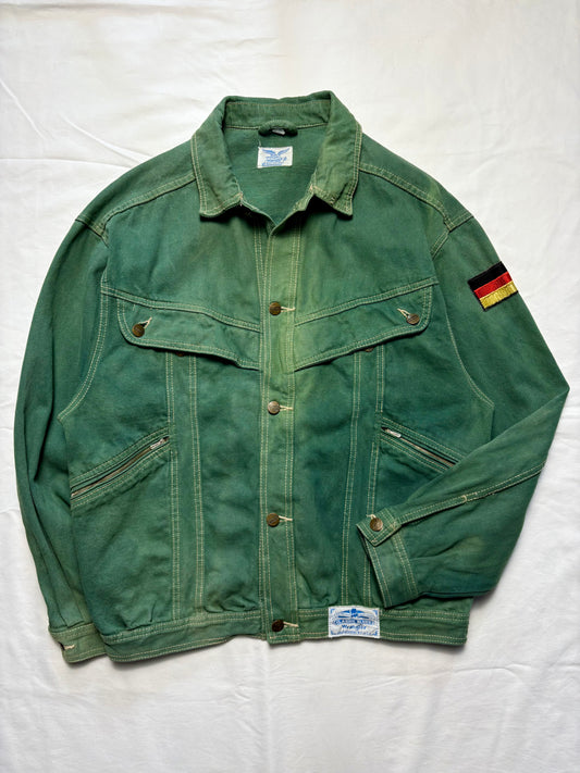 Wrangler 80s Green Wash Canvas Field Jacket (M)