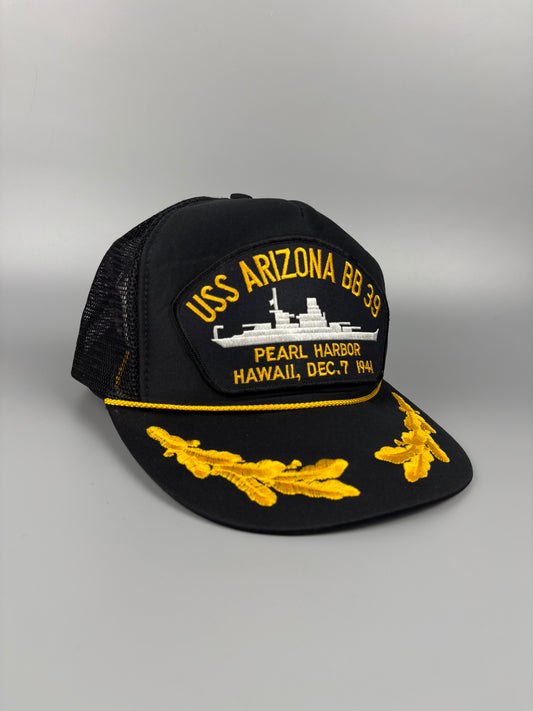 Vintage Pearl Harbour Black Trucker Hat