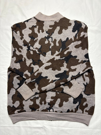 Cabela's 90s Snow Camo Wool Zip Up Jacket (XL)