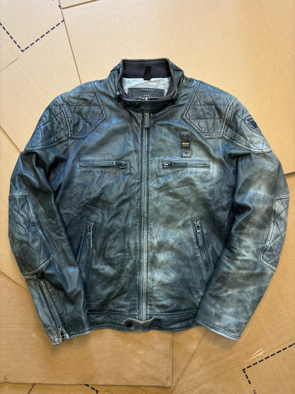 Vintage Blauer Petrol Green Leather Jacket (women's L)
