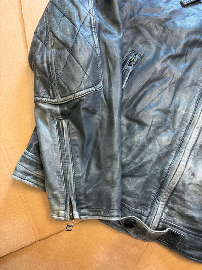 Vintage Blauer Petrol Green Leather Jacket (women's L)