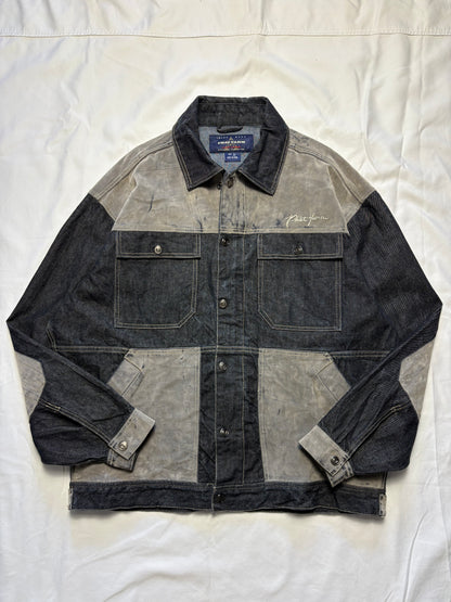 Vintage Phat Farm Suede + Dark Denim Trucker Jacket (XL)