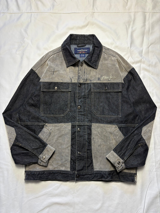 Vintage Phat Farm Suede + Dark Denim Trucker Jacket (XL)