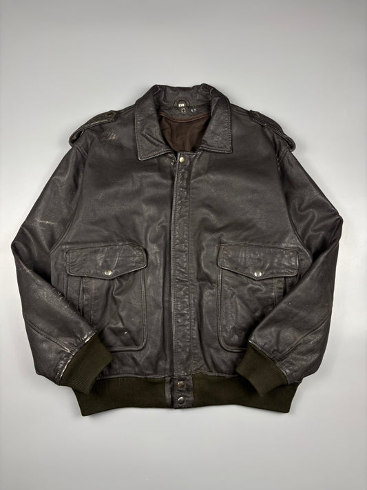 Vintage 1980s Aviation Leather A-2 Flight Jacket (L)