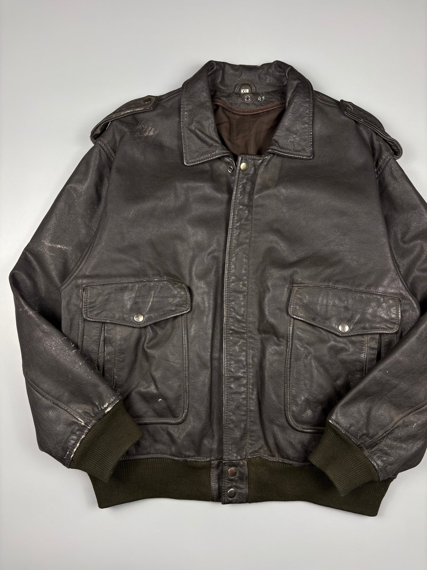 Vintage 1980s Aviation Leather A-2 Flight Jacket (L)