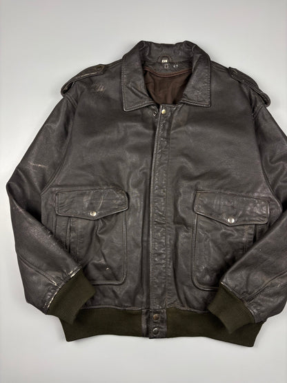 Vintage 1980s Aviation Leather A-2 Flight Jacket (L)