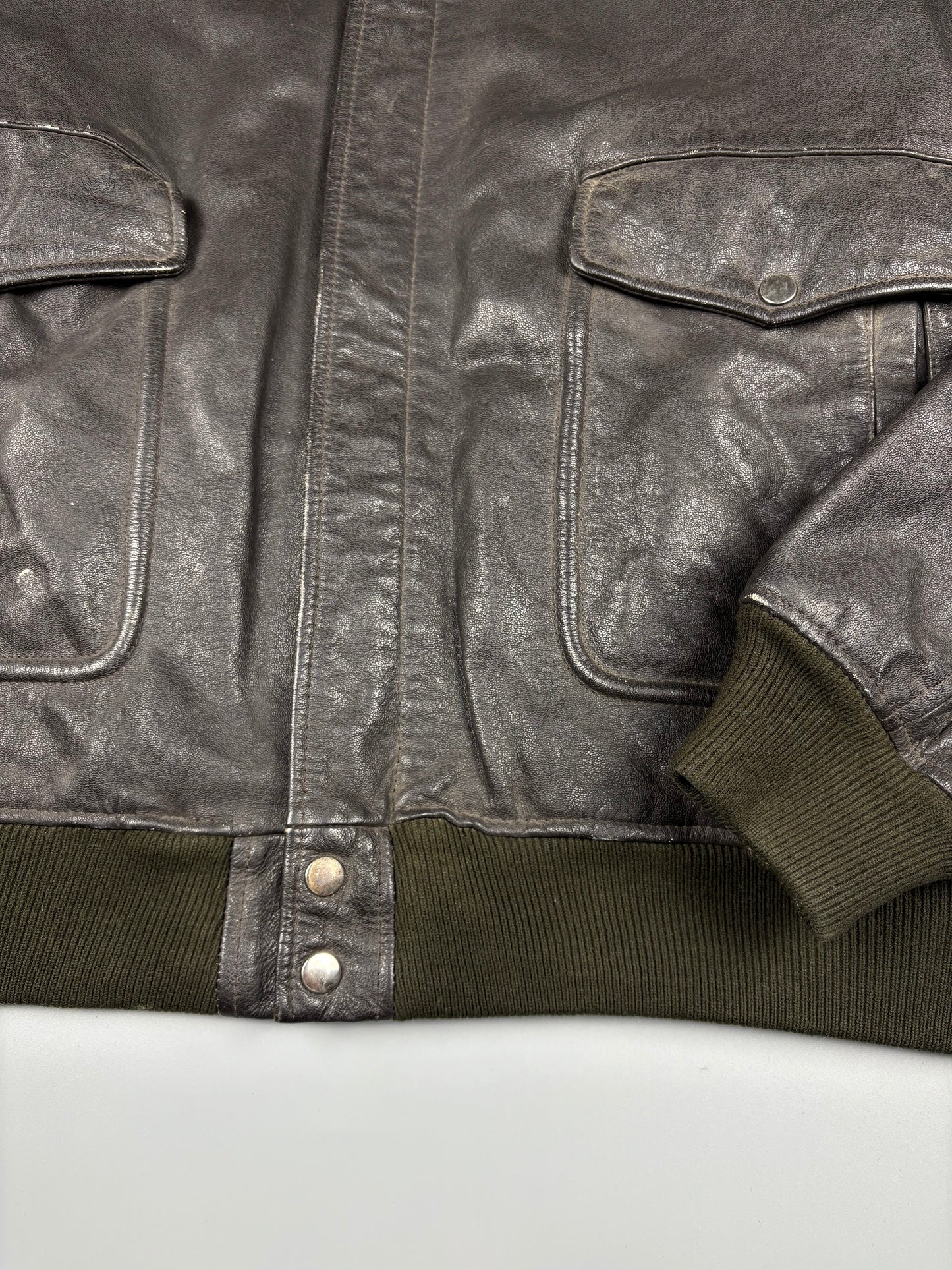 Vintage 1980s Aviation Leather A-2 Flight Jacket (L)