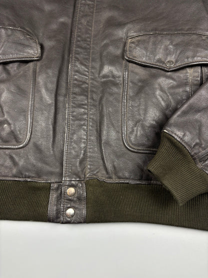 Vintage 1980s Aviation Leather A-2 Flight Jacket (L)
