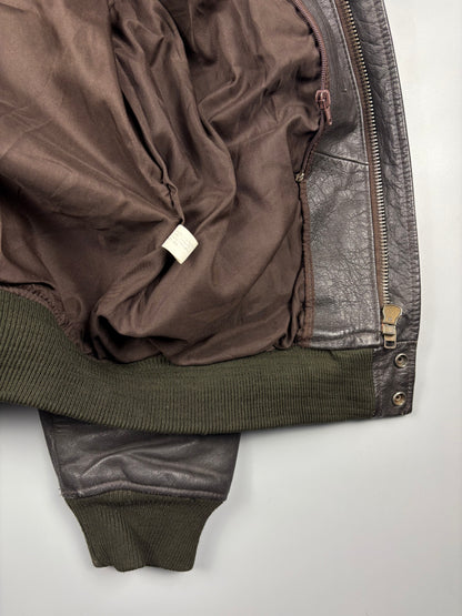 Vintage 1980s Aviation Leather A-2 Flight Jacket (L)