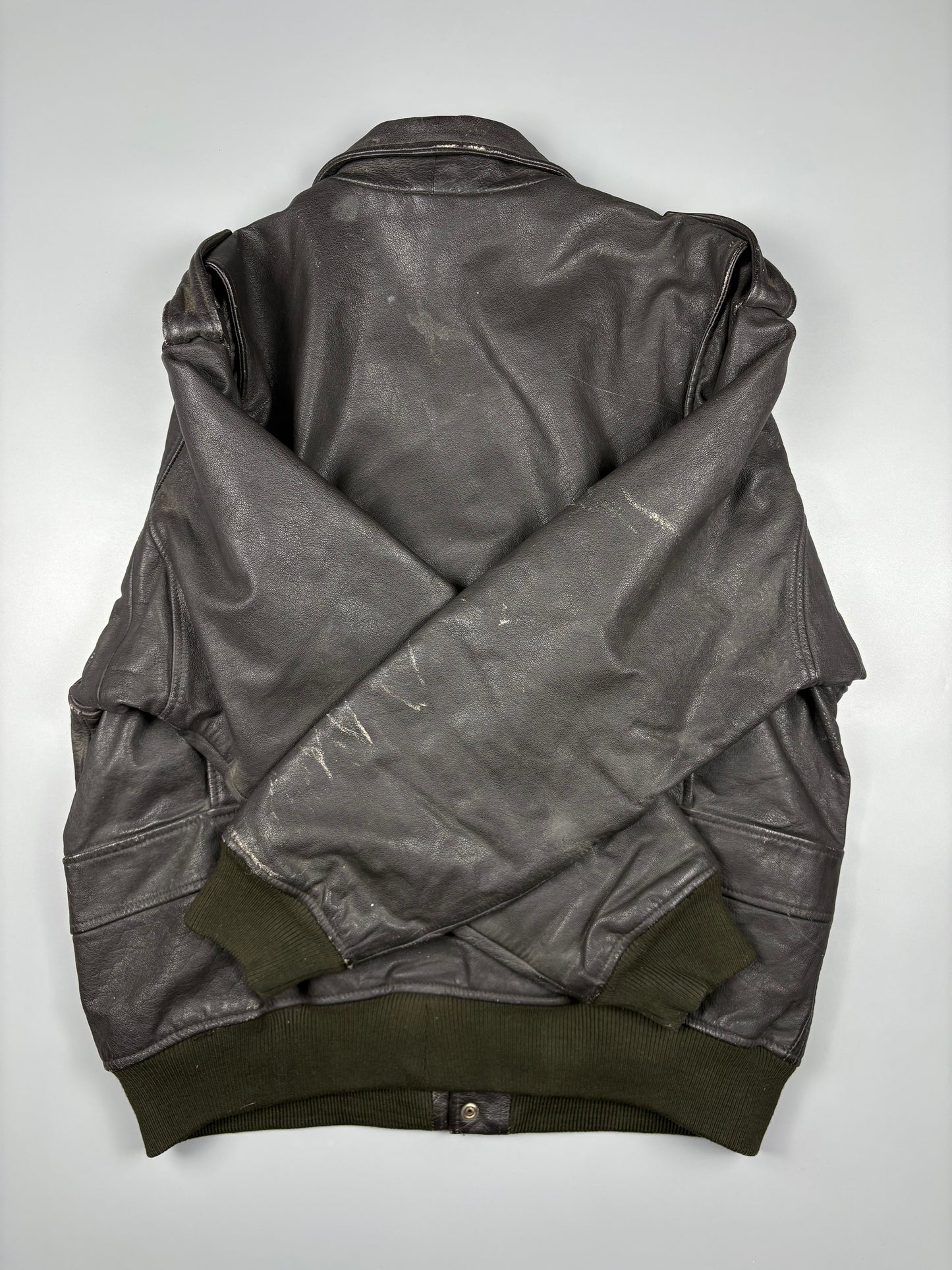 Vintage 1980s Aviation Leather A-2 Flight Jacket (L)