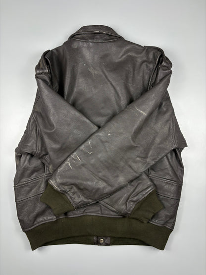 Vintage 1980s Aviation Leather A-2 Flight Jacket (L)