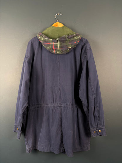 Vintage Tommy Hilfiger Plaid + Navy Parka Jacket (M)