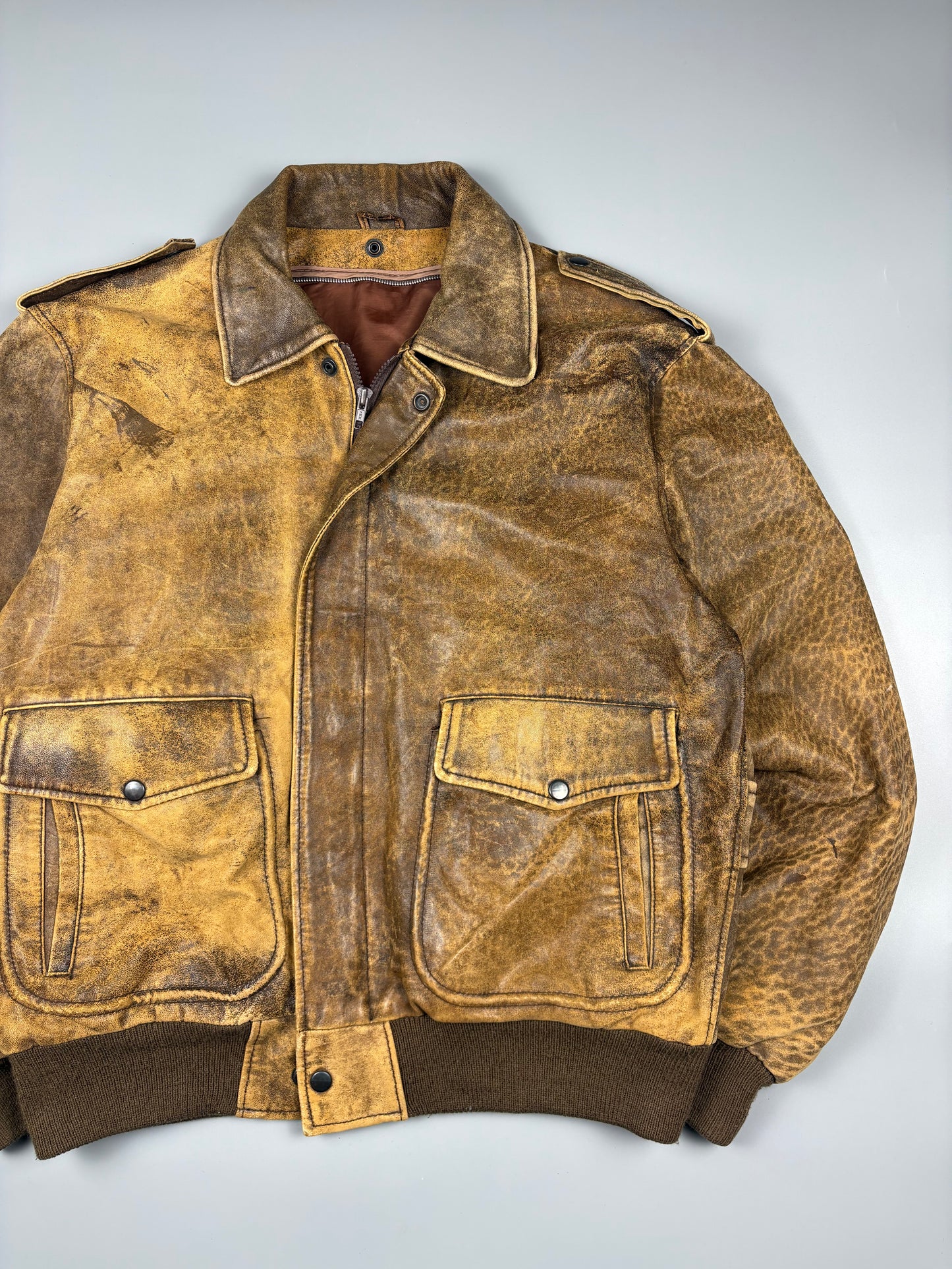 Vintage 1980s Aviation Leather A-2 Flight Jacket (M)