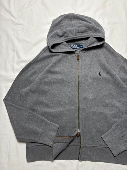Ralph Lauren 00s Waffle Knit Double Zip Hoodie (XXL)