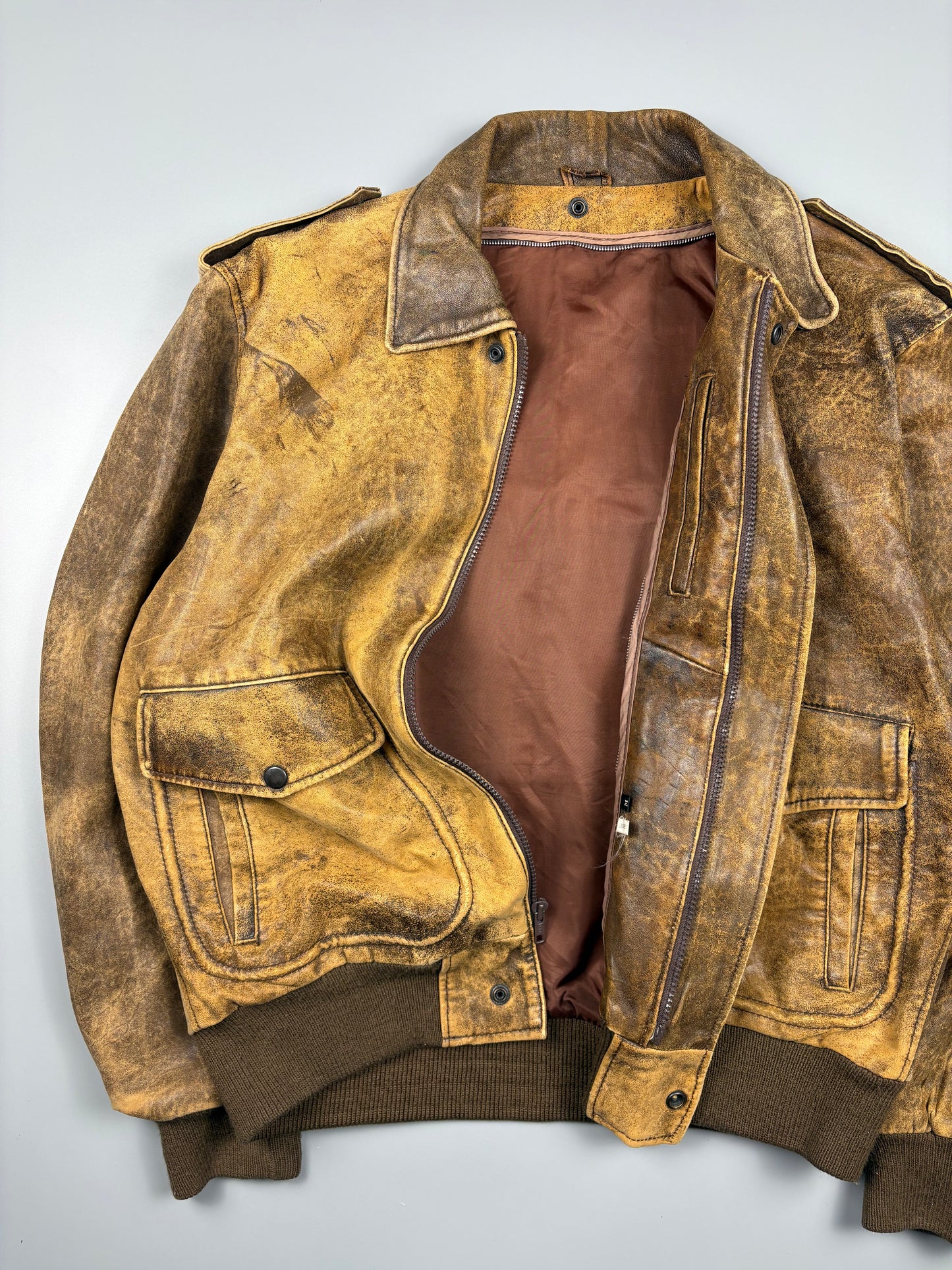Vintage 1980s Aviation Leather A-2 Flight Jacket (M)