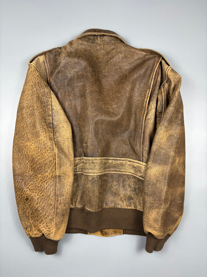 Vintage 1980s Aviation Leather A-2 Flight Jacket (M)