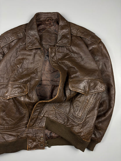 Vintage 1980s Aviation Leather A-2 Flight Jacket (M)