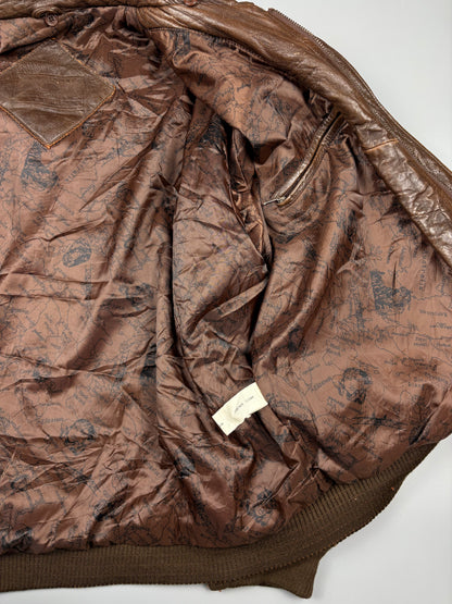 Vintage 1980s Aviation Leather A-2 Flight Jacket (M)