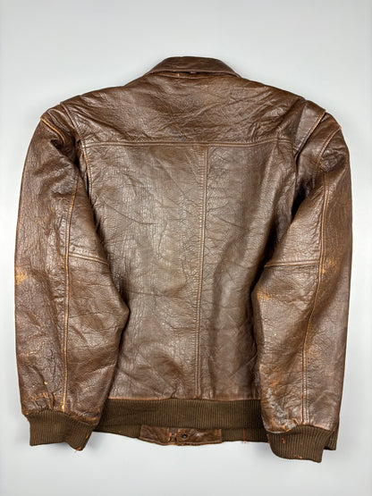 Vintage 1980s Aviation Leather A-2 Flight Jacket (M)
