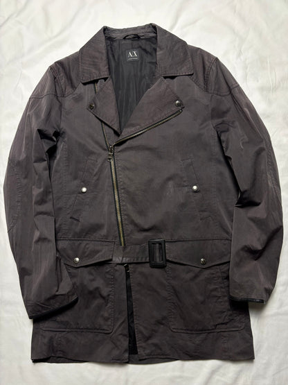 Armani Exchange 00s Asymmetrical Zip Trench Coat (women's M)