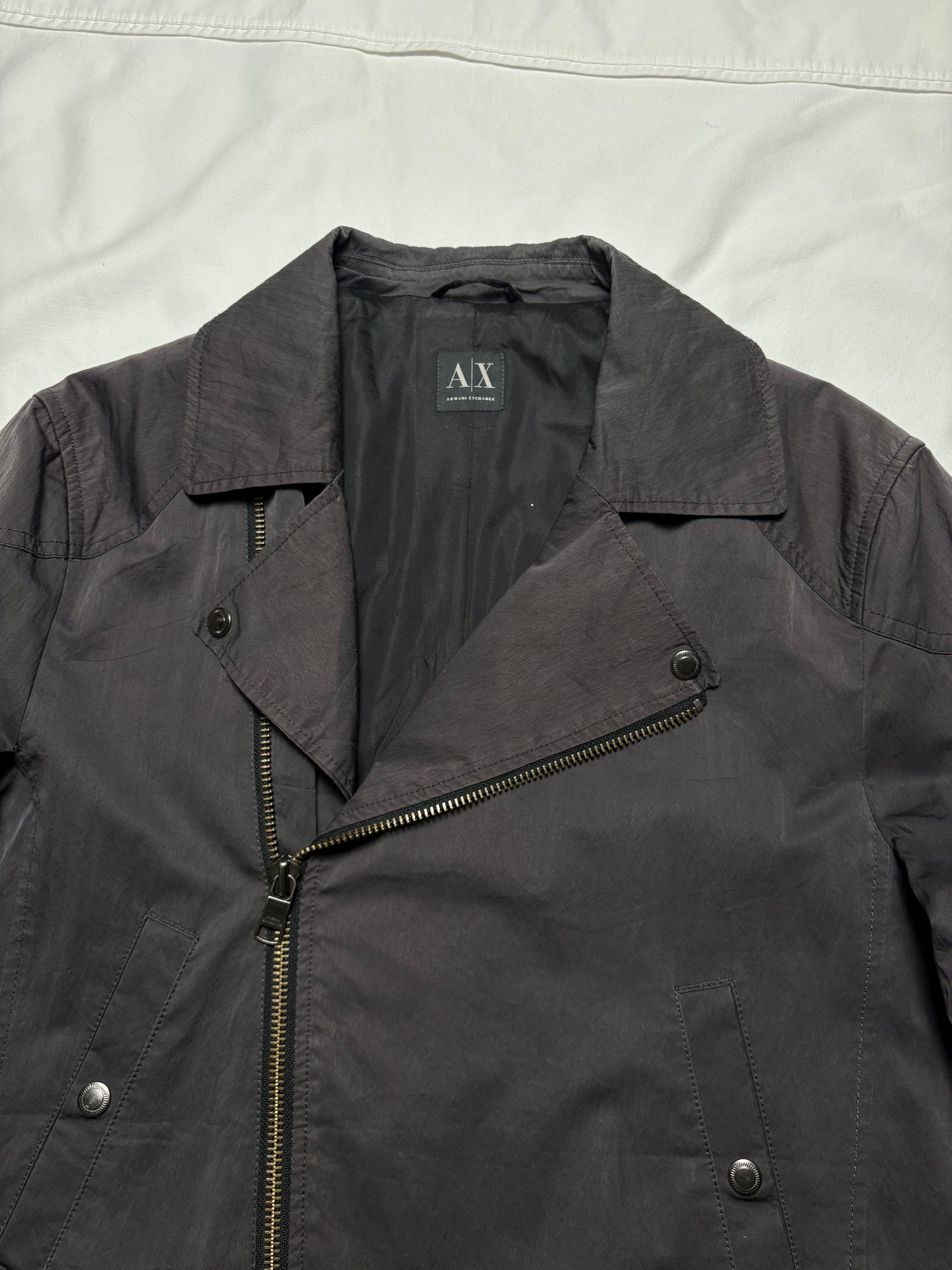 Armani Exchange 00s Asymmetrical Zip Trench Coat (women's M)