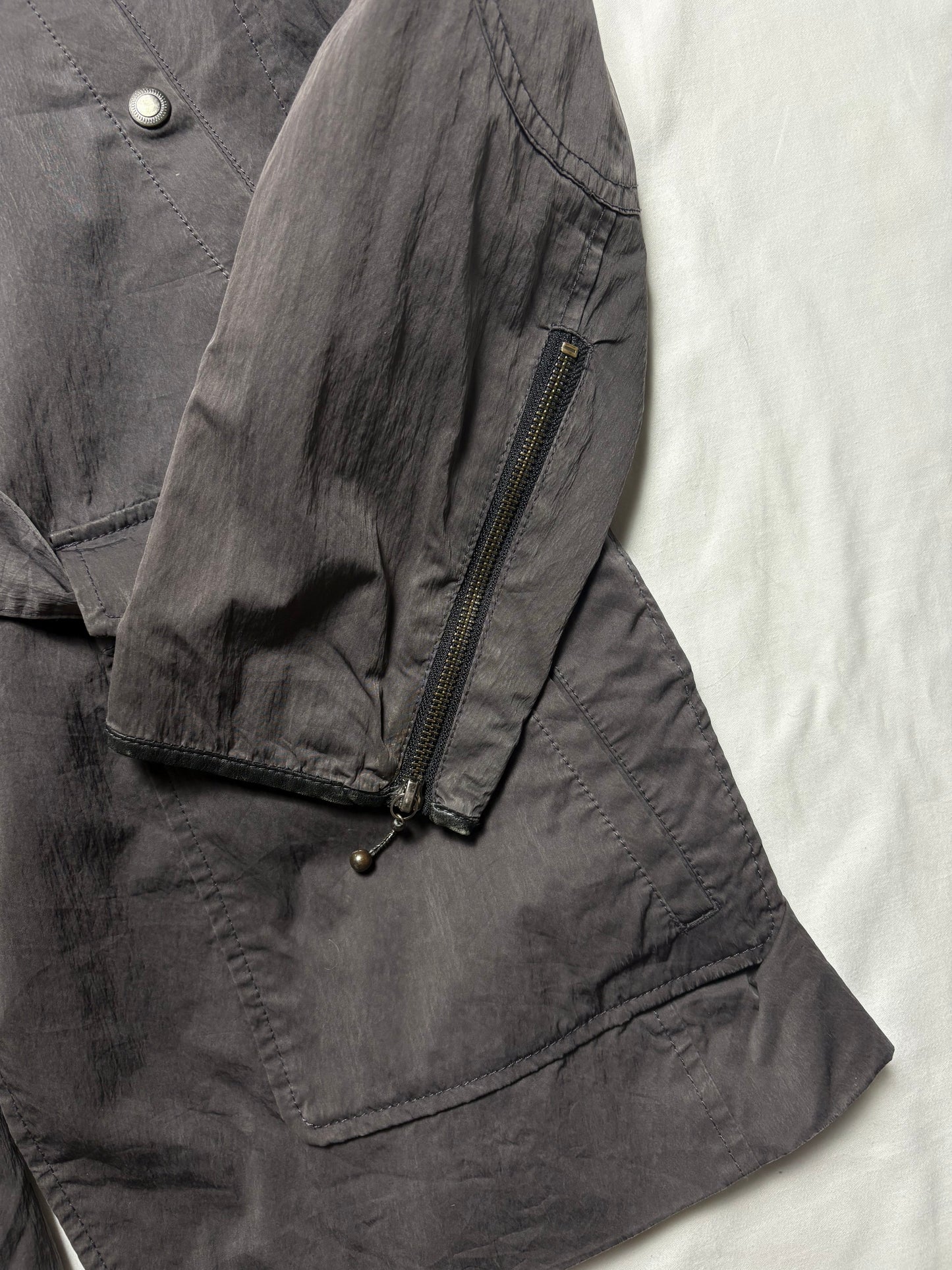Armani Exchange 00s Asymmetrical Zip Trench Coat (women's M)