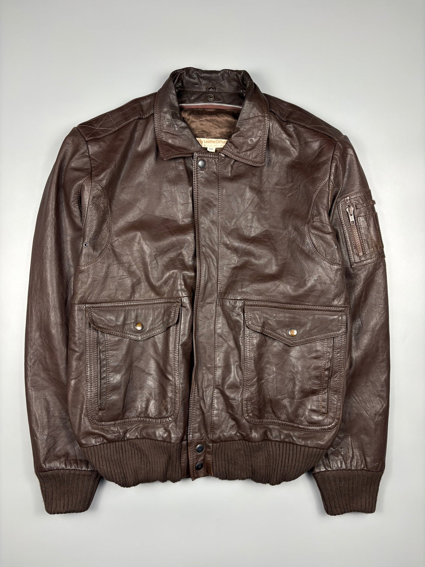 Vintage 1990s Aviation Leather A-2 Flight Jacket (L)