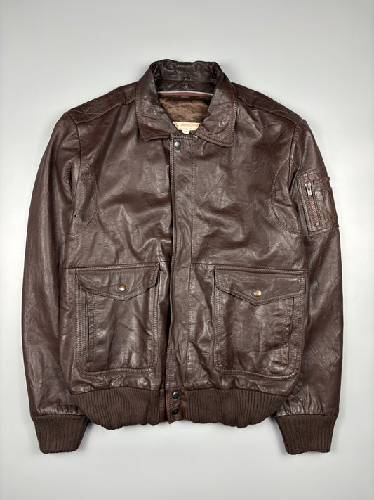 Vintage 1990s Aviation Leather A-2 Flight Jacket (L)