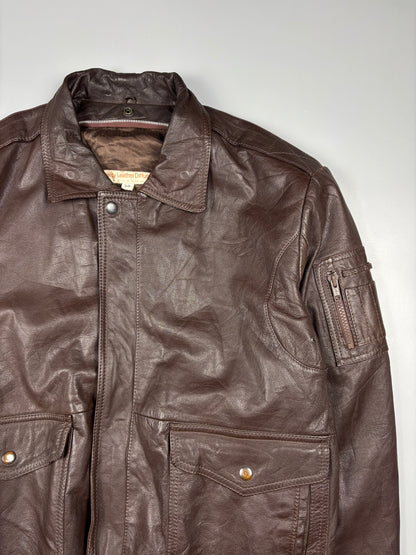 Vintage 1990s Aviation Leather A-2 Flight Jacket (L)