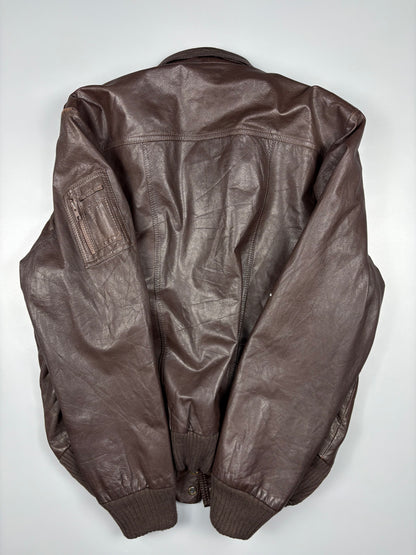 Vintage 1990s Aviation Leather A-2 Flight Jacket (L)